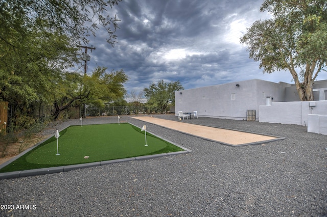 view of yard with fence