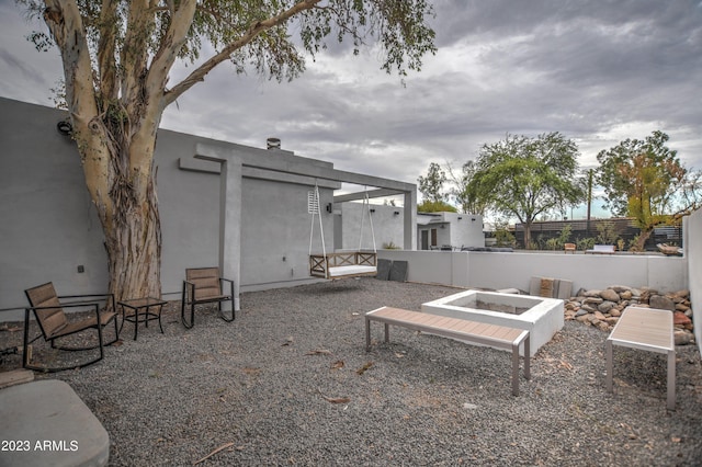 view of yard with fence