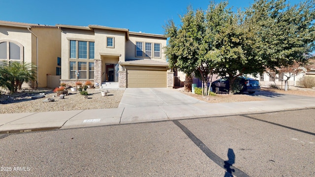 view of front of house with a garage