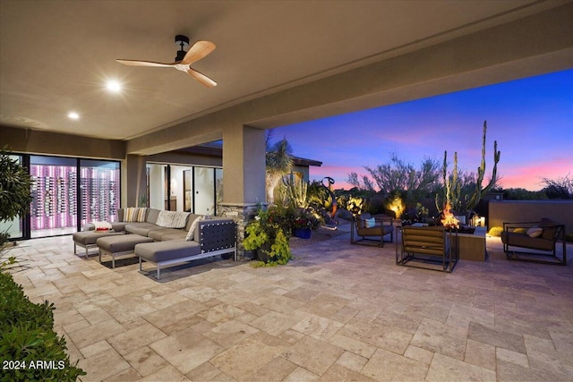 39254 N 104th Pl, Scottsdale, AZ 85262 - view of patio / terrace with outdoor lounge area and a ceiling fan