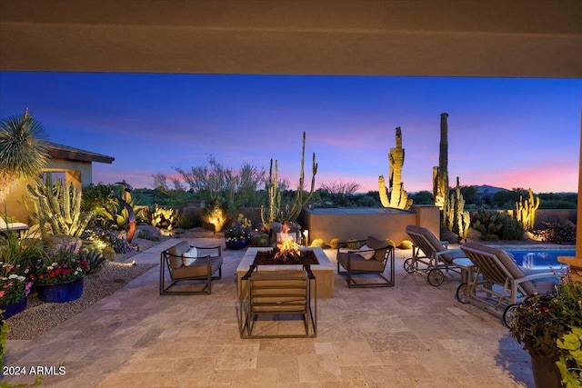 39254 N 104th Pl, Scottsdale, AZ 85262 - view of patio with a fenced in pool and a fire pit