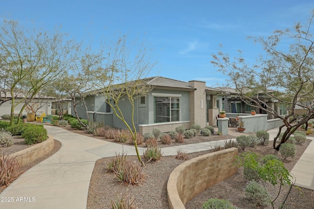 view of front of home with stucco siding