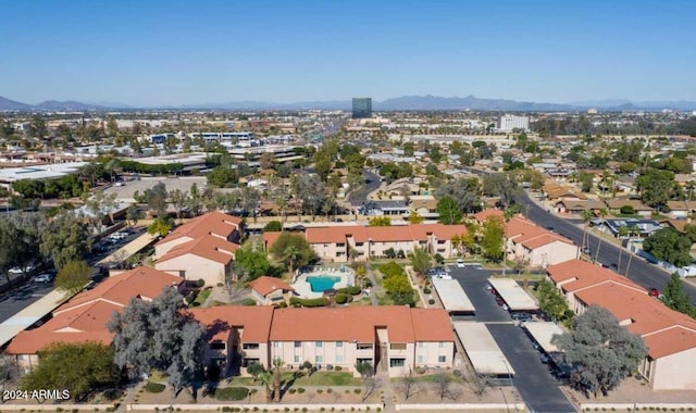 1942 S Emerson Unit 131, Mesa, AZ 85210 - aerial overview of property's location featuring mountains and nearby suburban area