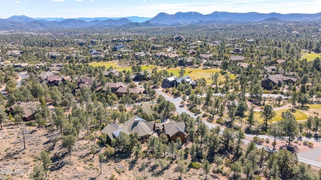 bird's eye view with a mountain view