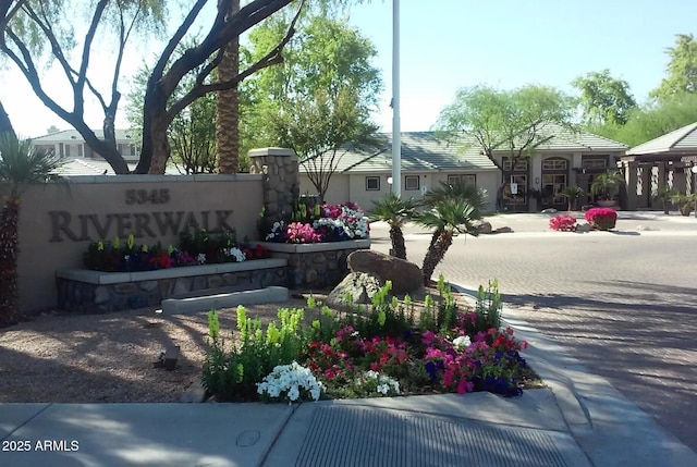 view of community sign