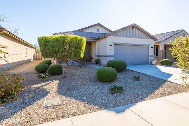 single story home featuring a garage