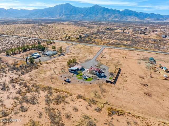 aerial view with a mountain view