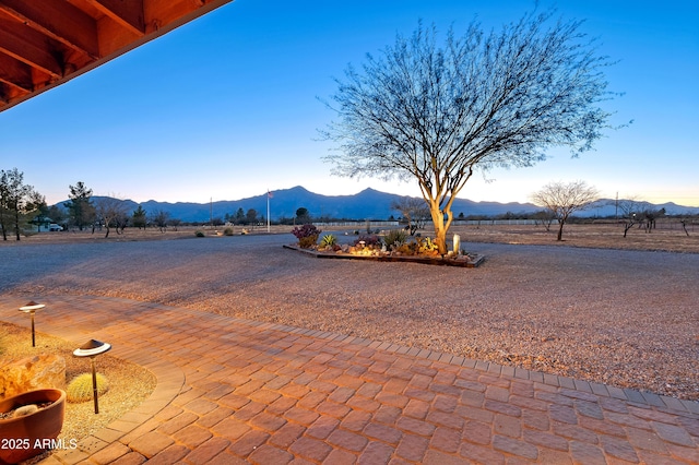 view of water feature with a mountain view