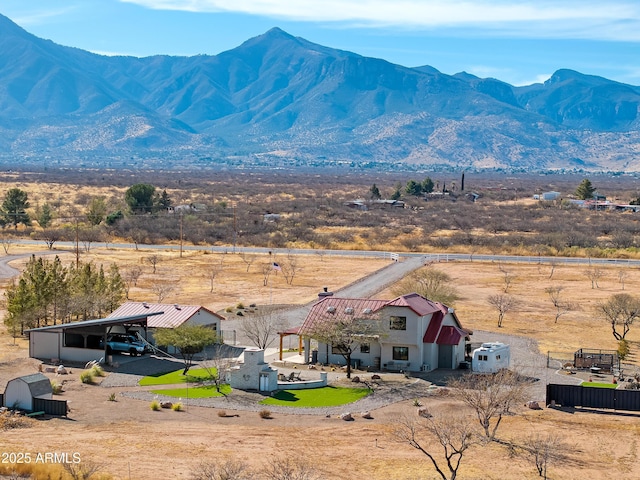 property view of mountains with a rural view