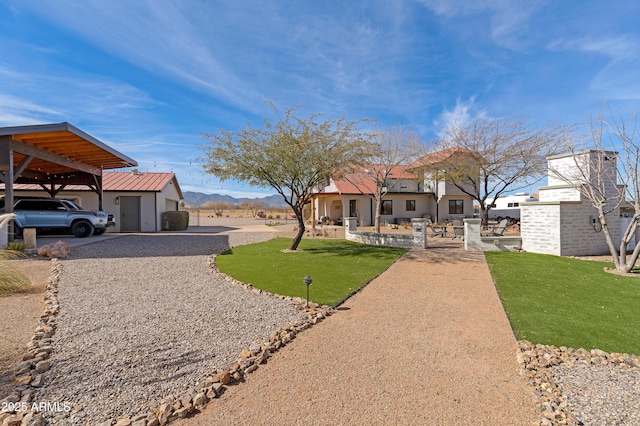 view of front of property with a front lawn