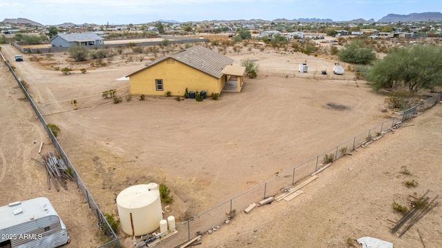 aerial view with a mountain view