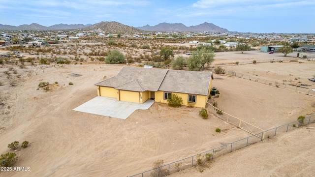 aerial view featuring a mountain view