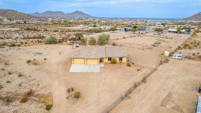 aerial view with a mountain view