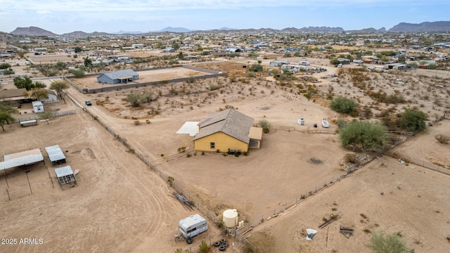 drone / aerial view with a mountain view