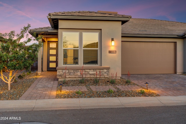 view of front of house featuring a garage