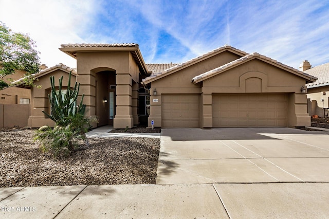 view of front of house with a garage