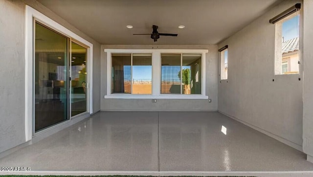 view of patio / terrace featuring a ceiling fan