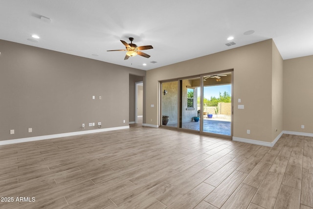 10350 E Texas Ave, Mesa, AZ 85212 - unfurnished room featuring a ceiling fan, light wood-type flooring, baseboards, and recessed lighting