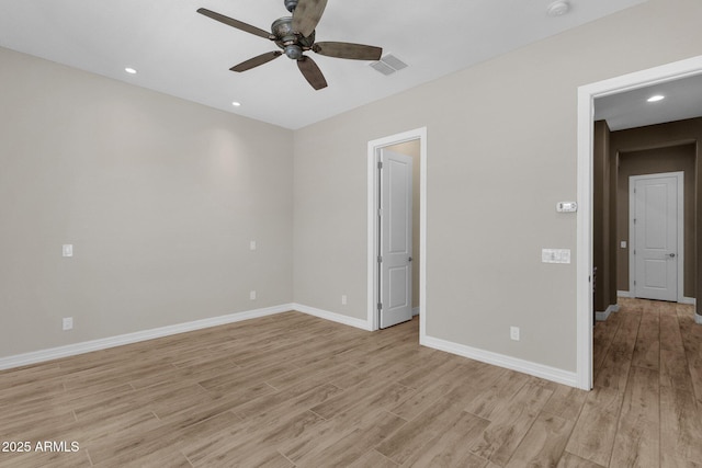 10350 E Texas Ave, Mesa, AZ 85212 - unfurnished room featuring ceiling fan, light wood-type flooring, baseboards, and recessed lighting