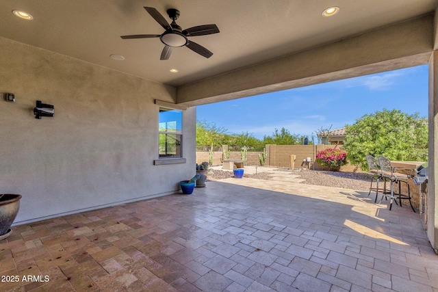 10350 E Texas Ave, Mesa, AZ 85212 - view of patio with ceiling fan and fence