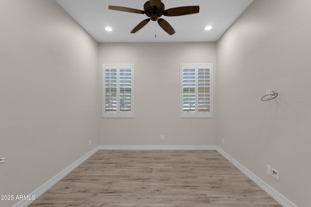 10350 E Texas Ave, Mesa, AZ 85212 - unfurnished room featuring a ceiling fan, healthy amount of natural light, light wood-type flooring, baseboards, and recessed lighting