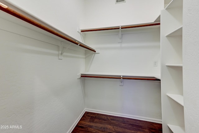 spacious closet with wood finished floors