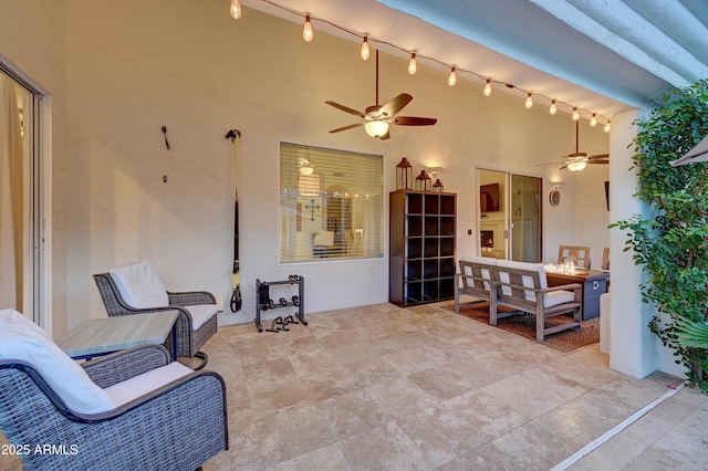 view of patio / terrace with a ceiling fan