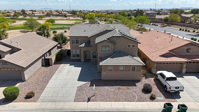 aerial view with a residential view