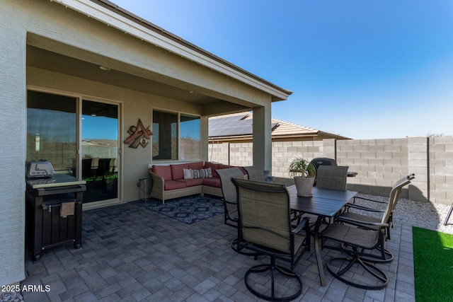 view of patio / terrace featuring outdoor lounge area