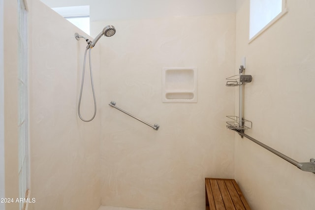 bathroom with a shower