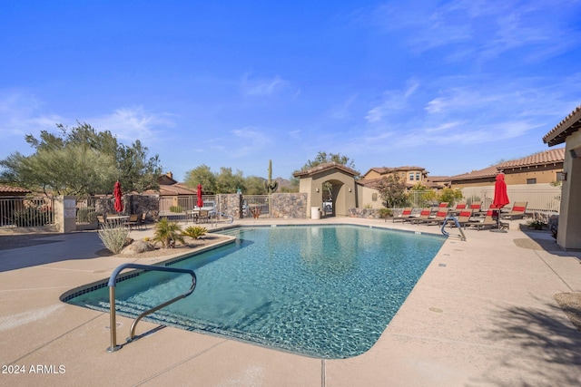 view of pool with a patio area