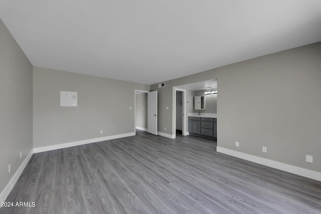 unfurnished living room featuring light hardwood / wood-style floors