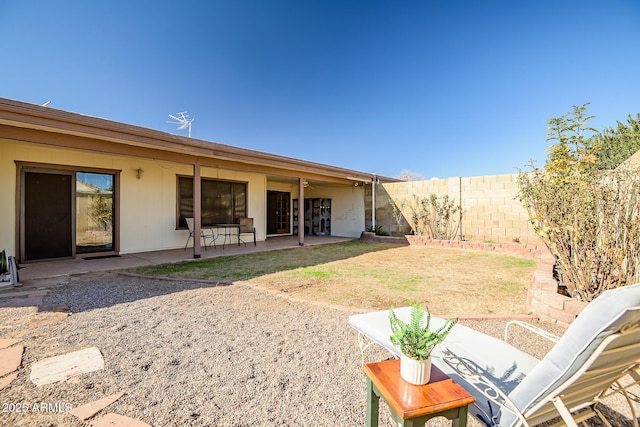 view of yard with a patio