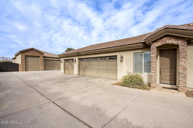 view of home's exterior with a garage