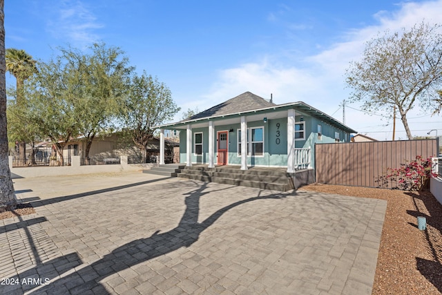 view of front of home featuring covered porch