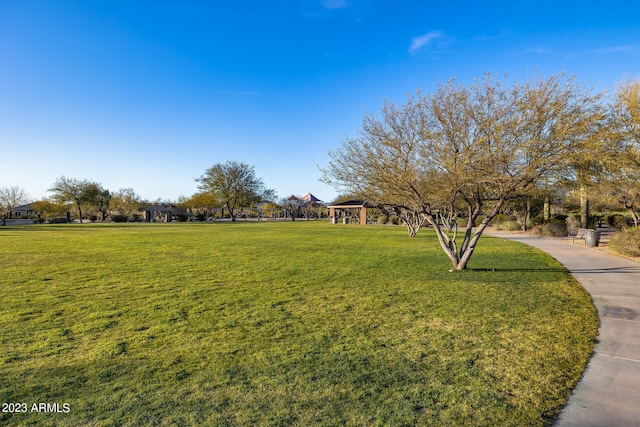 view of yard with a gazebo