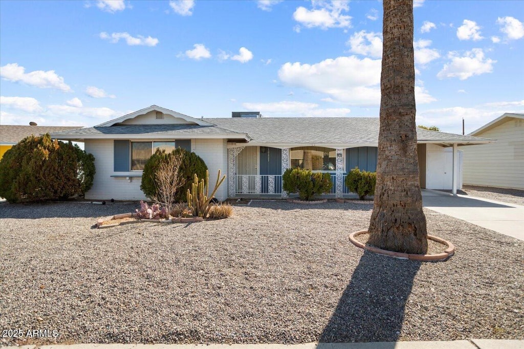 ranch-style home with a garage