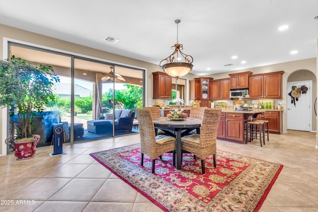 2383 E Zion Way, Chandler, AZ 85249 - dining space with light tile patterned flooring and recessed lighting