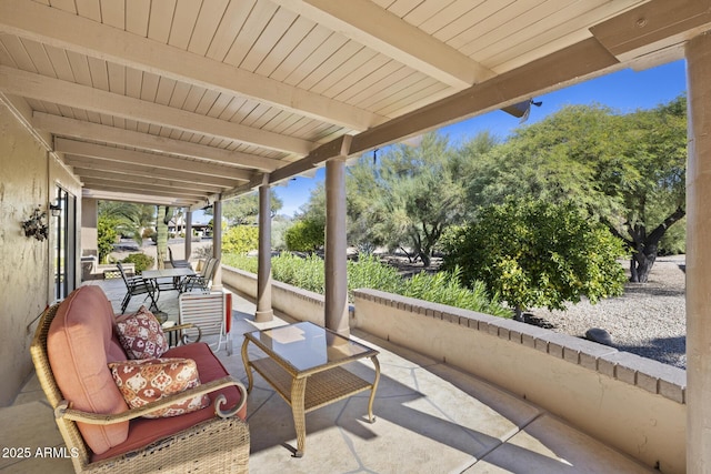 view of patio featuring an outdoor hangout area