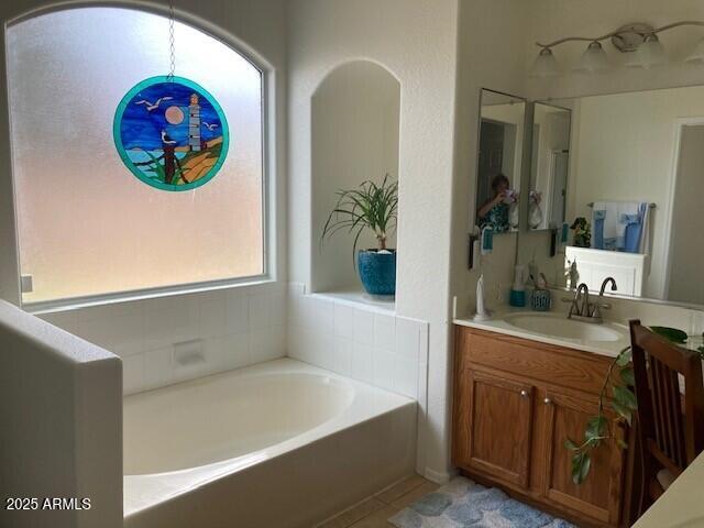 914 W Morelos St, Chandler, AZ 85225 - bathroom featuring vanity, a bath, and tile patterned floors