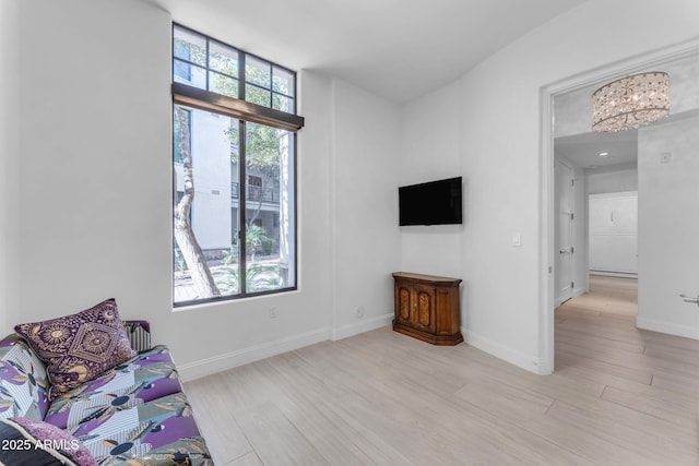 unfurnished room featuring light hardwood / wood-style flooring