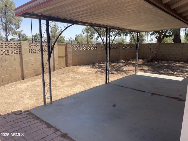 view of patio with a fenced backyard