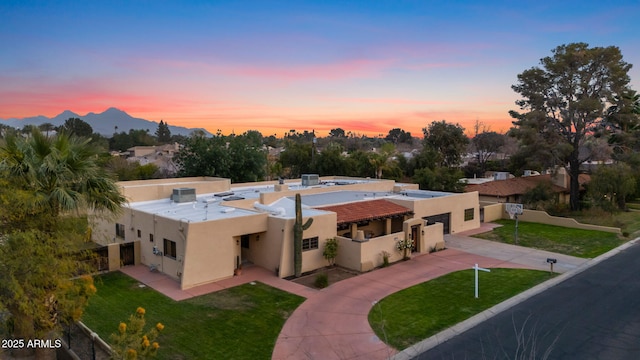 exterior space with a mountain view