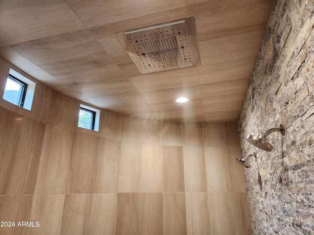 details with tiled shower