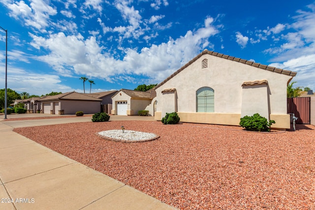 view of front of home with a garage