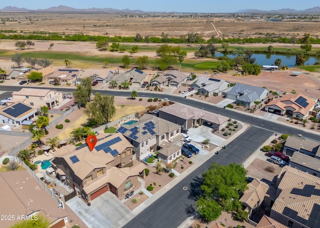 2115 N Cougar Ct, Casa Grande, AZ 85122 - aerial view with golf course view, a water and mountain view, and a residential view