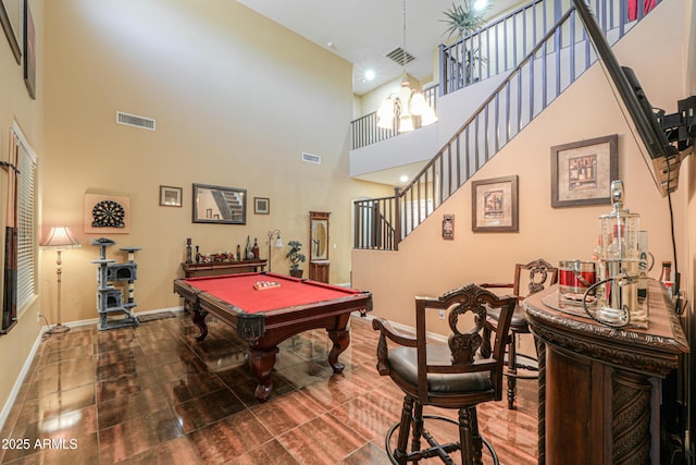 2115 N Cougar Ct, Casa Grande, AZ 85122 - game room featuring visible vents, baseboards, and pool table