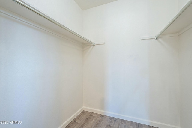 spacious closet with wood finished floors