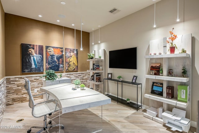 12311 E Black Rock Rd, Scottsdale, AZ 85255 - office area featuring wood finished floors and recessed lighting