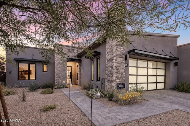 12311 E Black Rock Rd, Scottsdale, AZ 85255 - view of front of home with stucco siding and decorative driveway